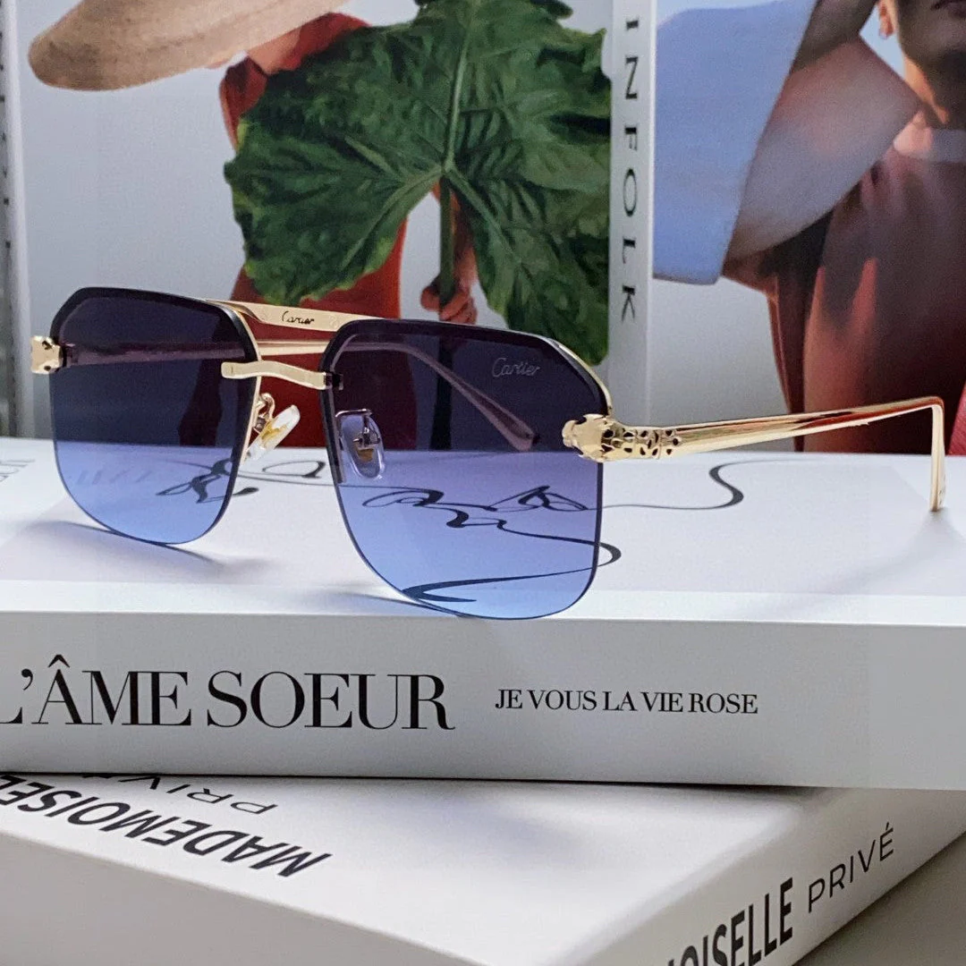 PANTHÈRE RIMLESS RECTANGULAR FRAME SUNGLASSES 543546 IN METAL