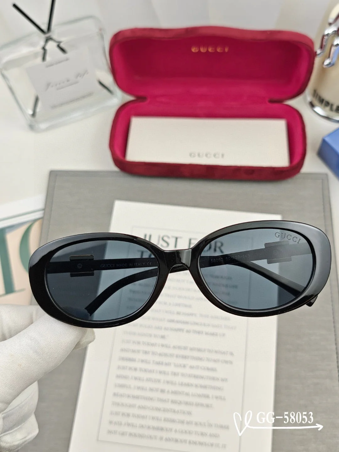 OVAL FRAME SUNGLASSES 58053 IN ACETATE