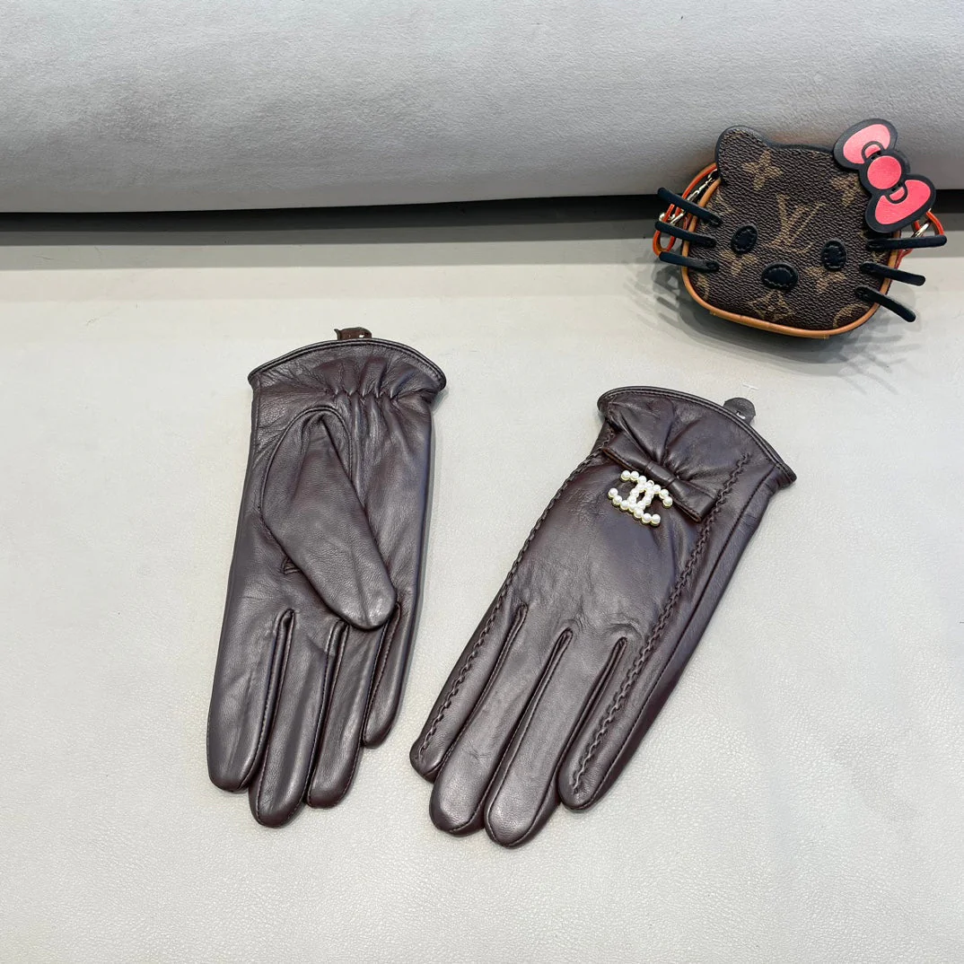GLOVES IN BRUNETTE BROWN LAMBSKIN 415821