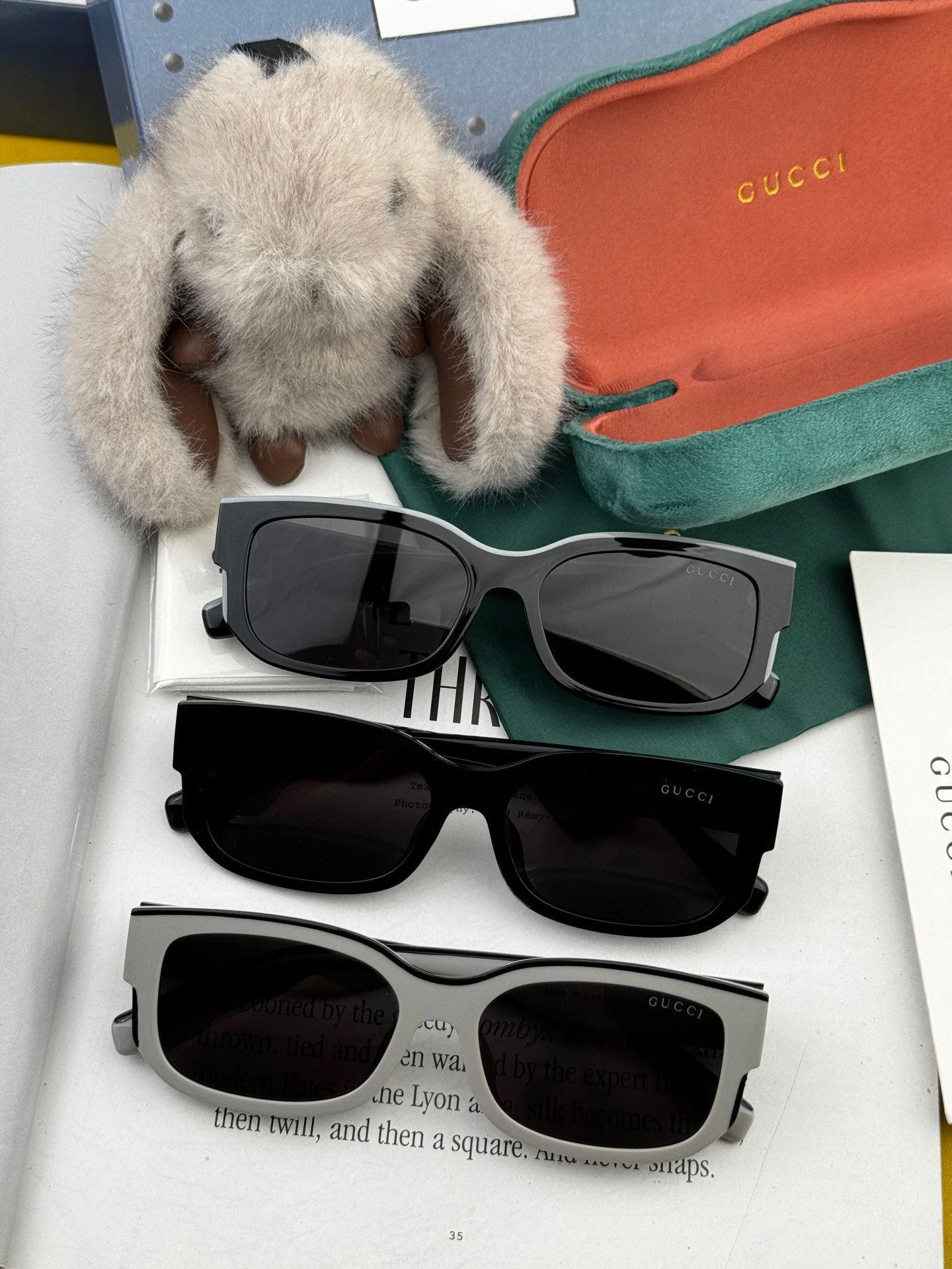 RECTANGULAR FRAME SUNGLASSES G0110 IN ACETATE