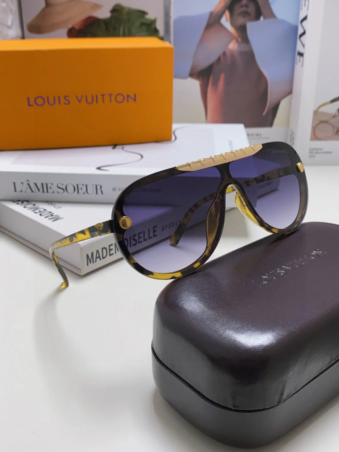 BLACKWOOD SUNGLASSES 567459 IN YELLOW HAVANA ACETATE GOLD METAL