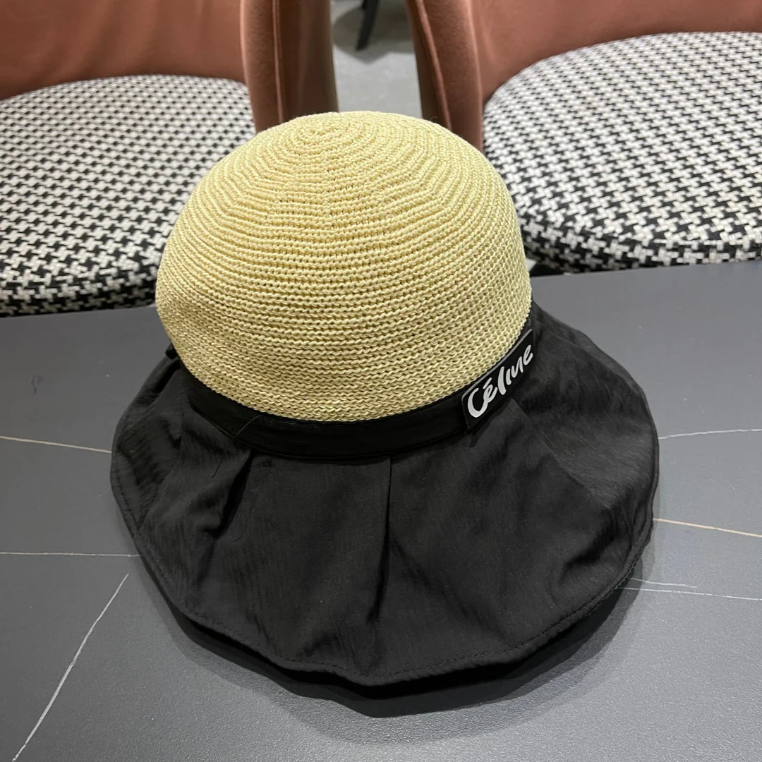 WIDE BRIM HAT MODEL 651949 IN BLACK MESH FABRIC