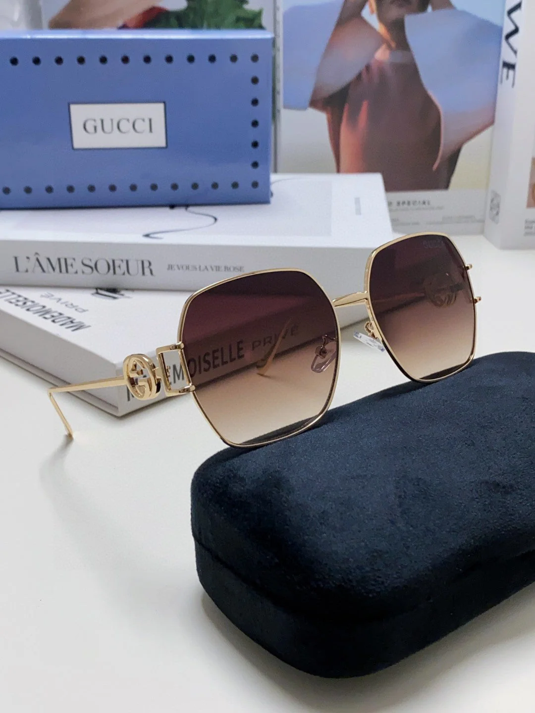 SQUARE FRAME SUNGLASSES 570217 IN METAL