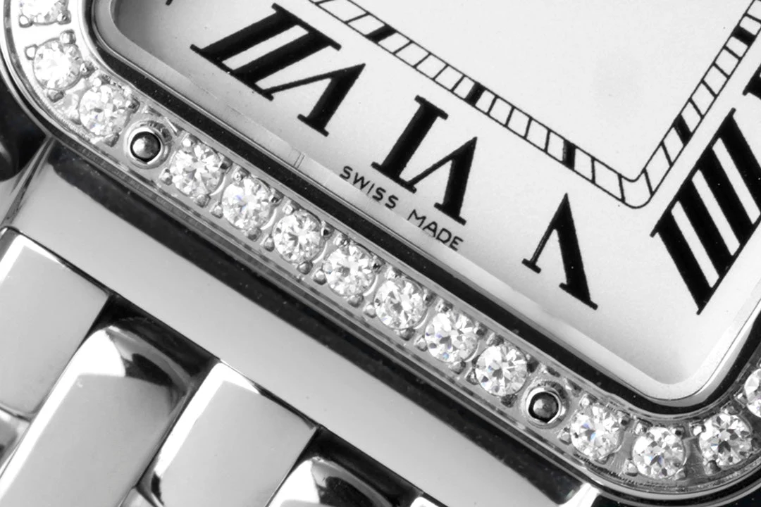 PANTHERE 27MM SILVER CASE DIAMOND BEZEL WHITE DIAL