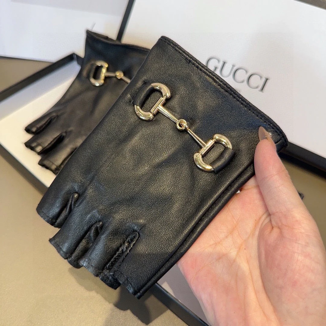 FINGERLESS GLOVES IN BLACK LAMBSKIN 436035