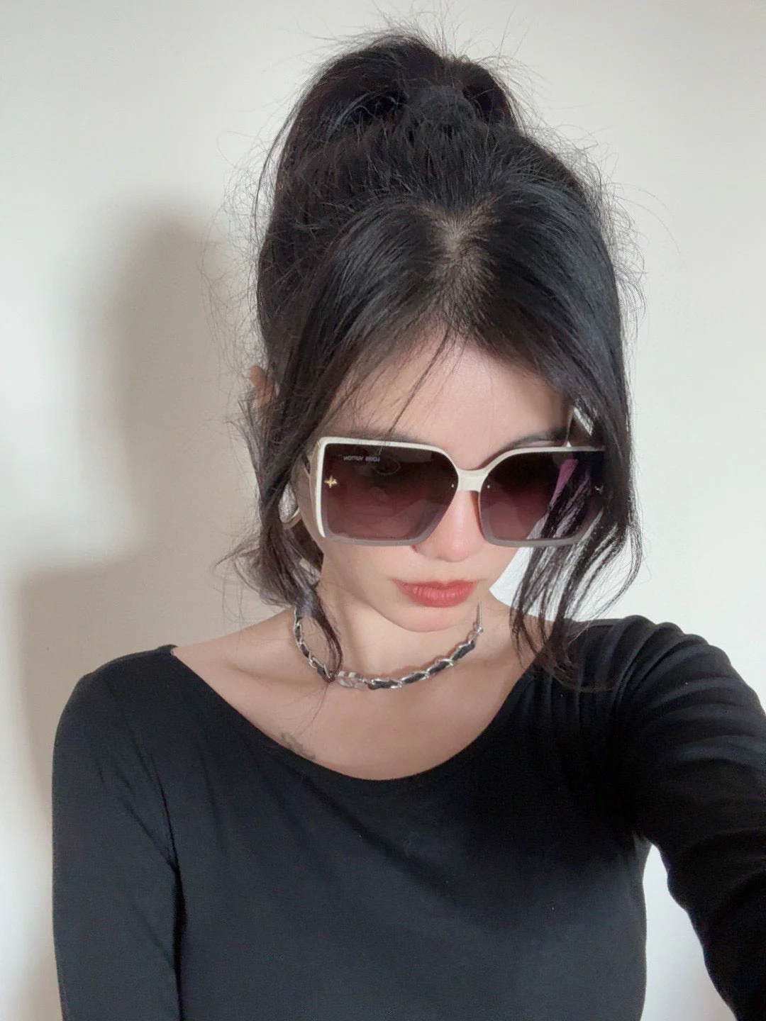 SQUARE SUNGLASSES L5972 IN BEIGE ACETATE