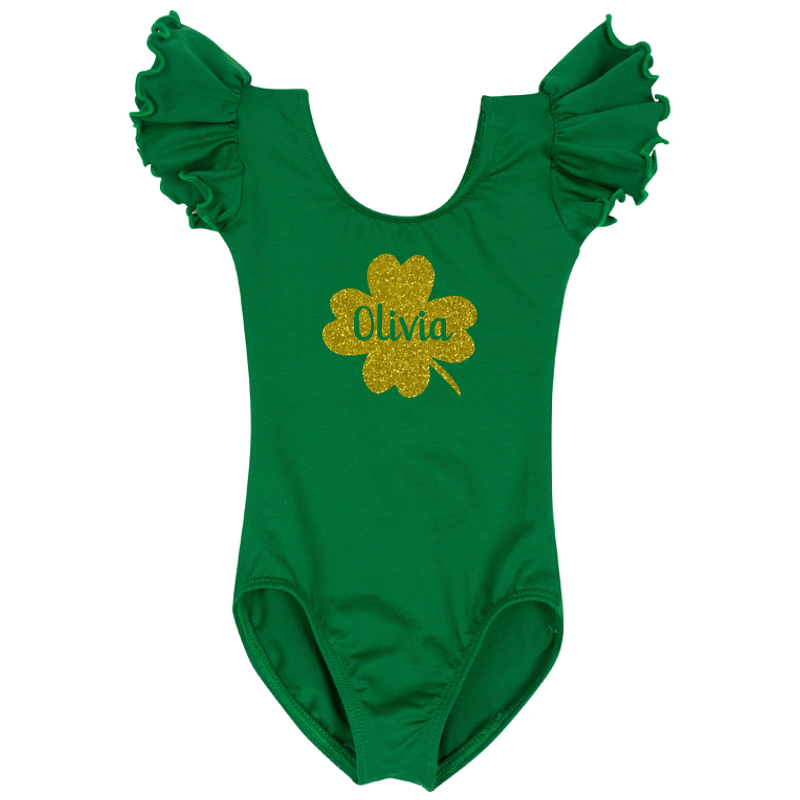 St. Patrick's Day Personalized Shamrock Leotard