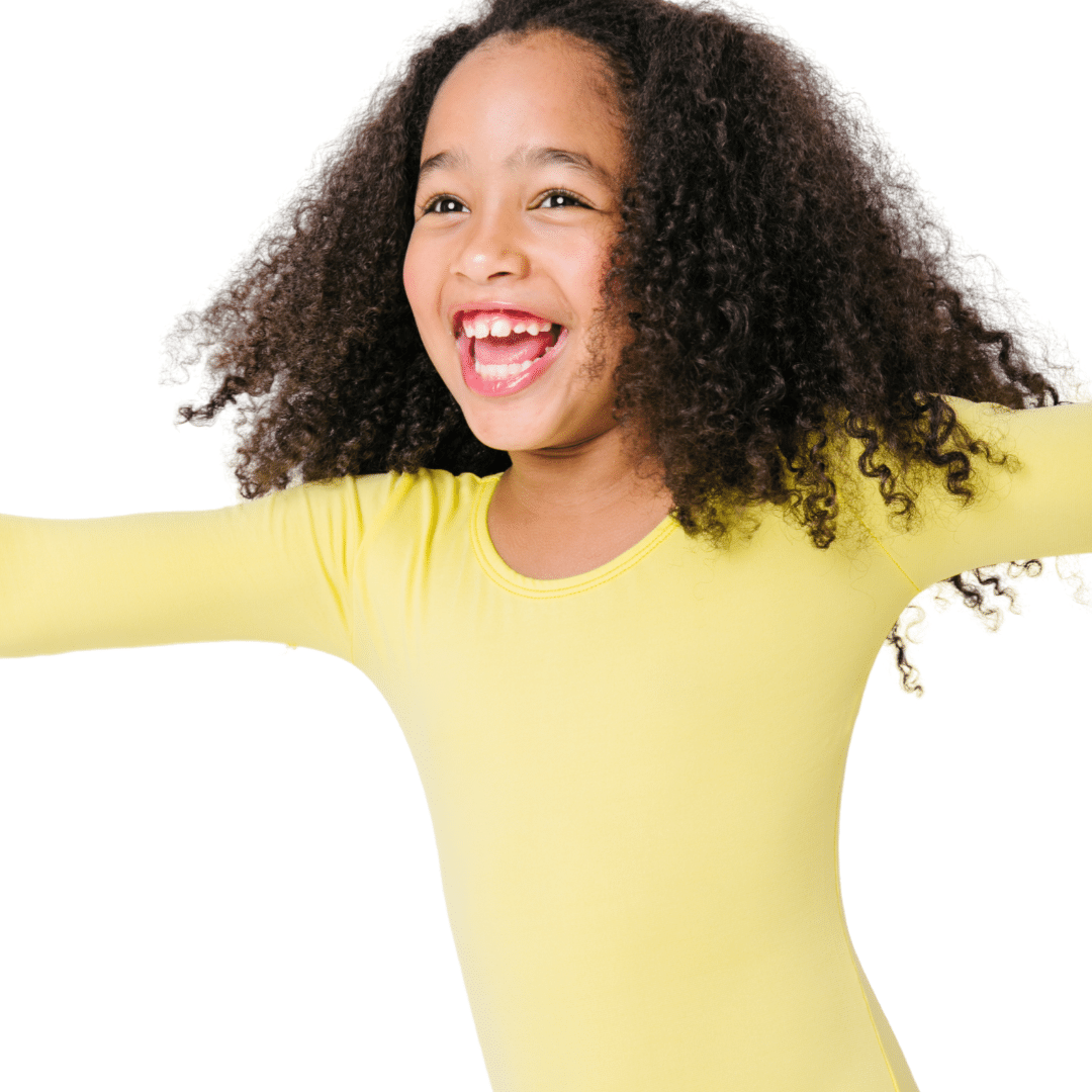 Yellow Girls Classic Long Sleeve Ballet Dance Leotard