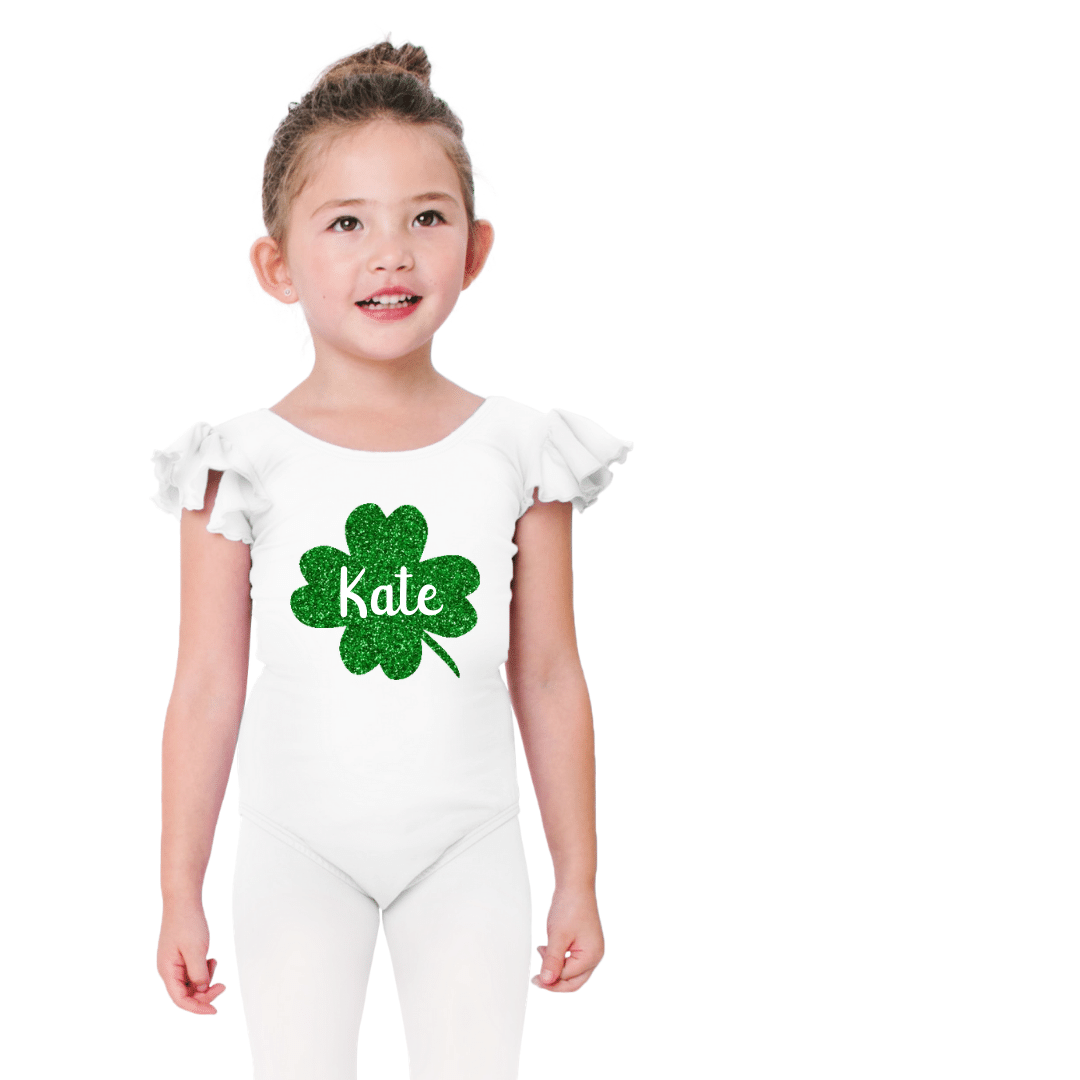 St. Patrick's Day Personalized Shamrock Leotard