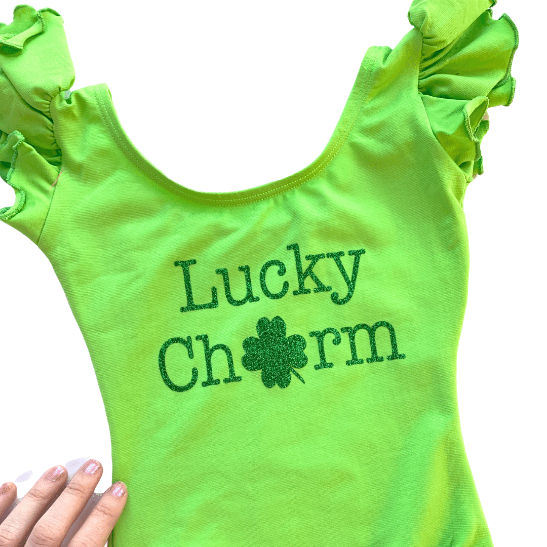 St. Patrick's Day Lucky Charm Ruffle Leotard