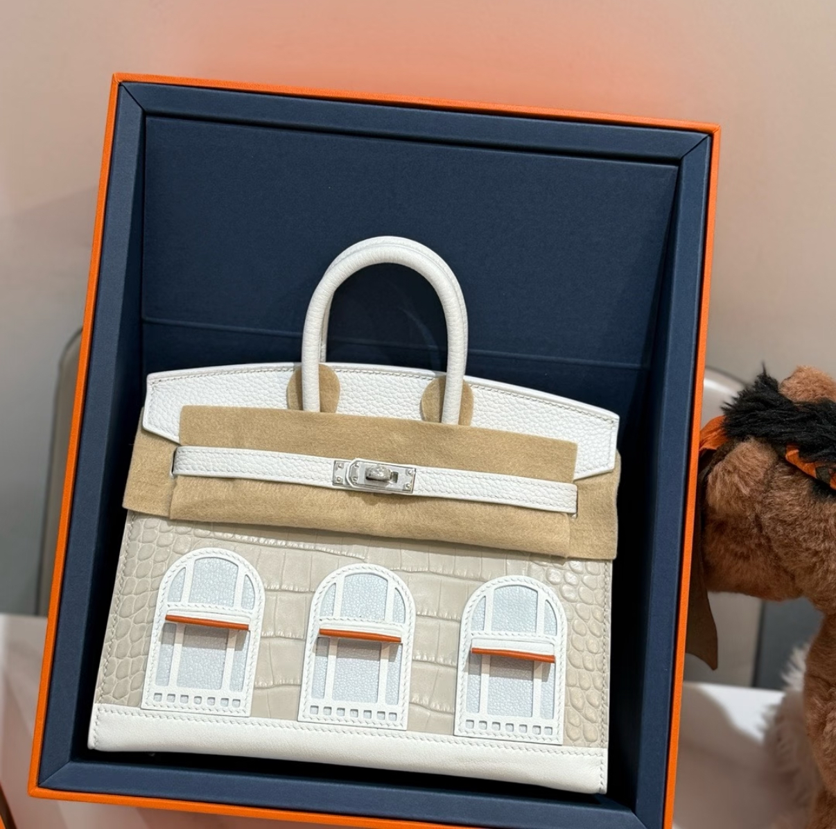 Birkin 20 Silver Buckle Platinum Bag