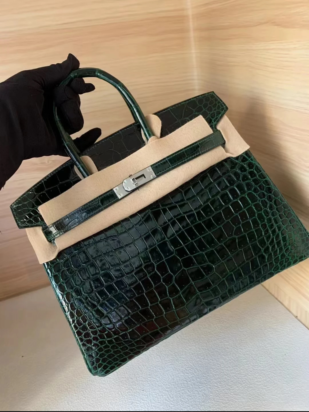 Birkin 25 Emerald Bay Crocodile Leather