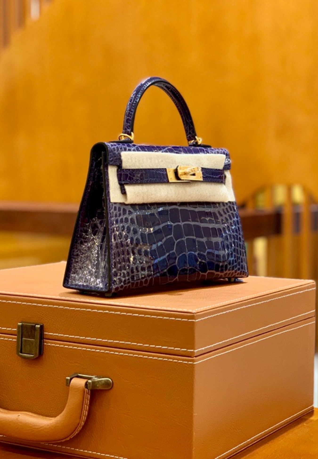 Kelly1 Mini 19 American crocodile skin