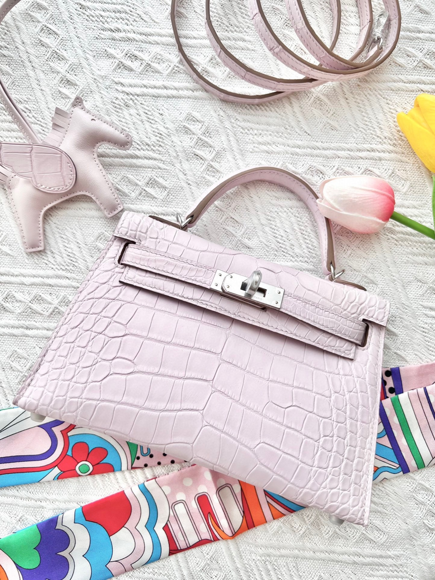 Kelly Mini 19 crocodile skin