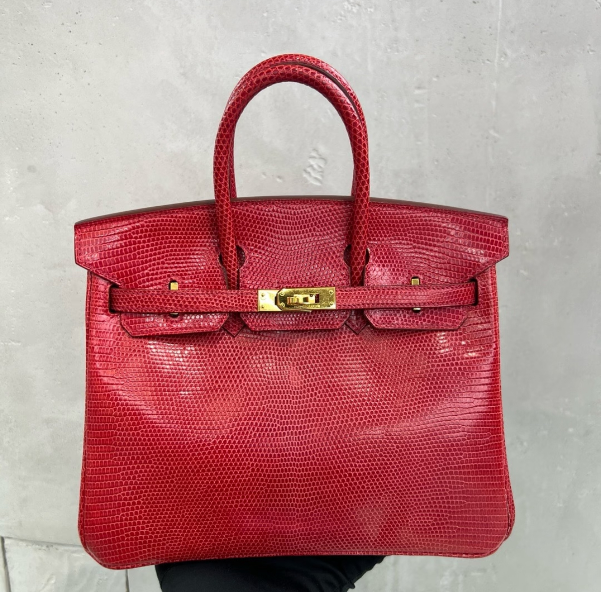 Birkin 25-35 gold buckle custom lizard leather