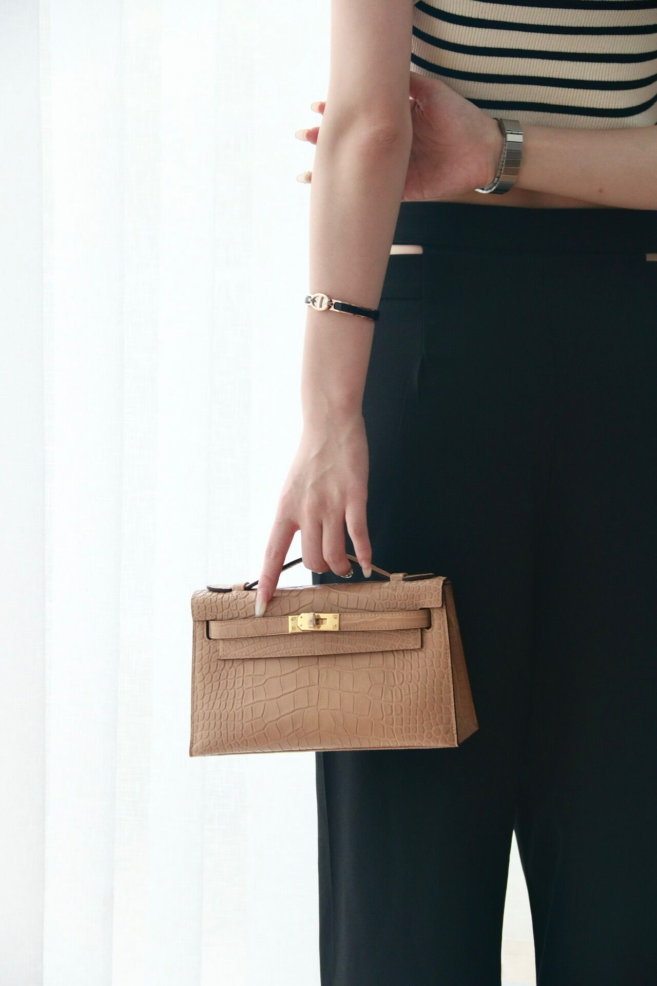 Kelly1 Mini 19 crocodile skin