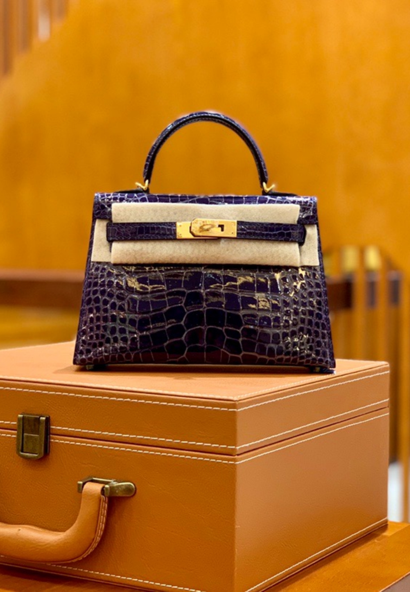 Kelly1 Mini 19 American crocodile skin