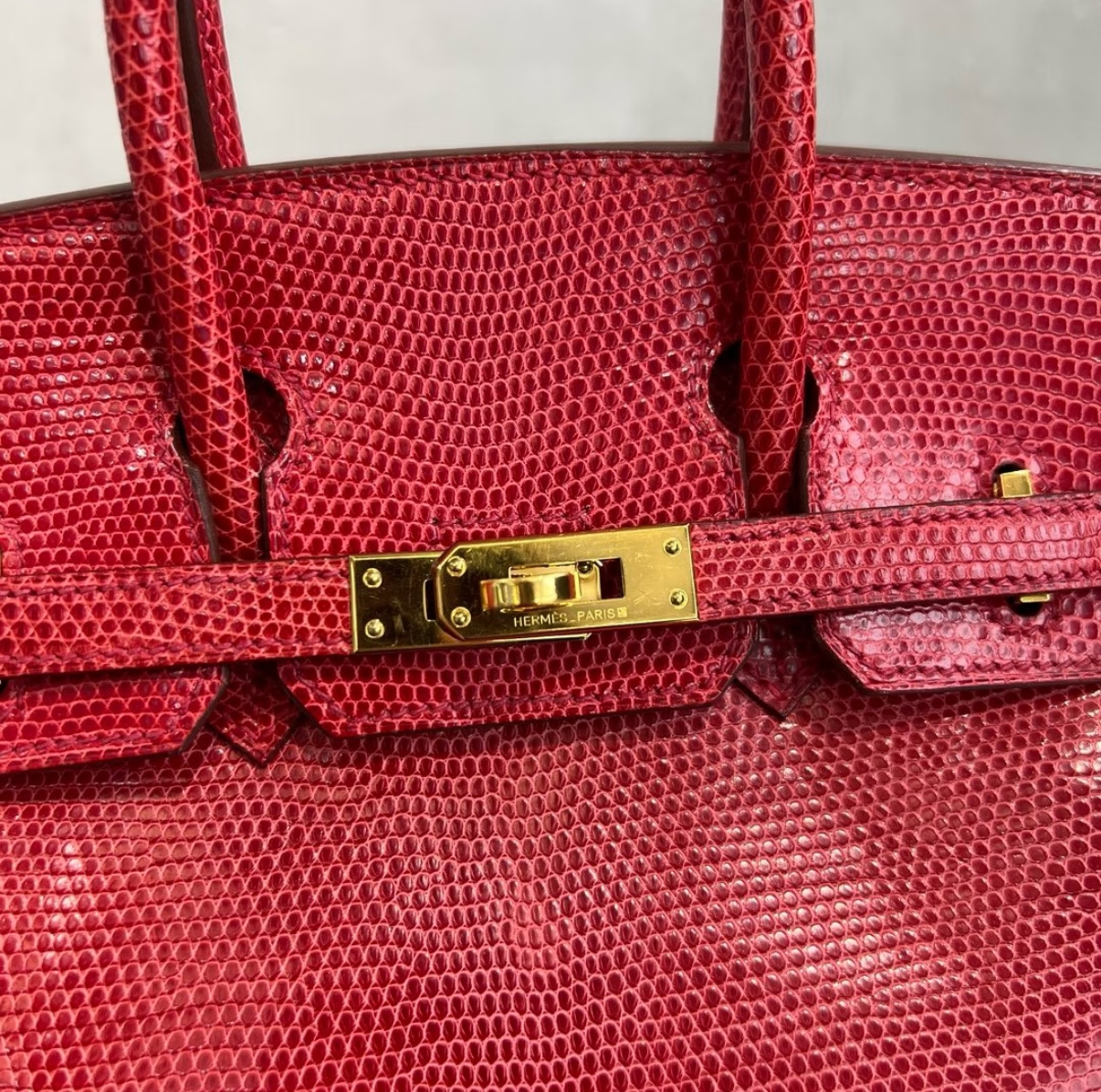 Birkin 25-35 gold buckle custom lizard leather