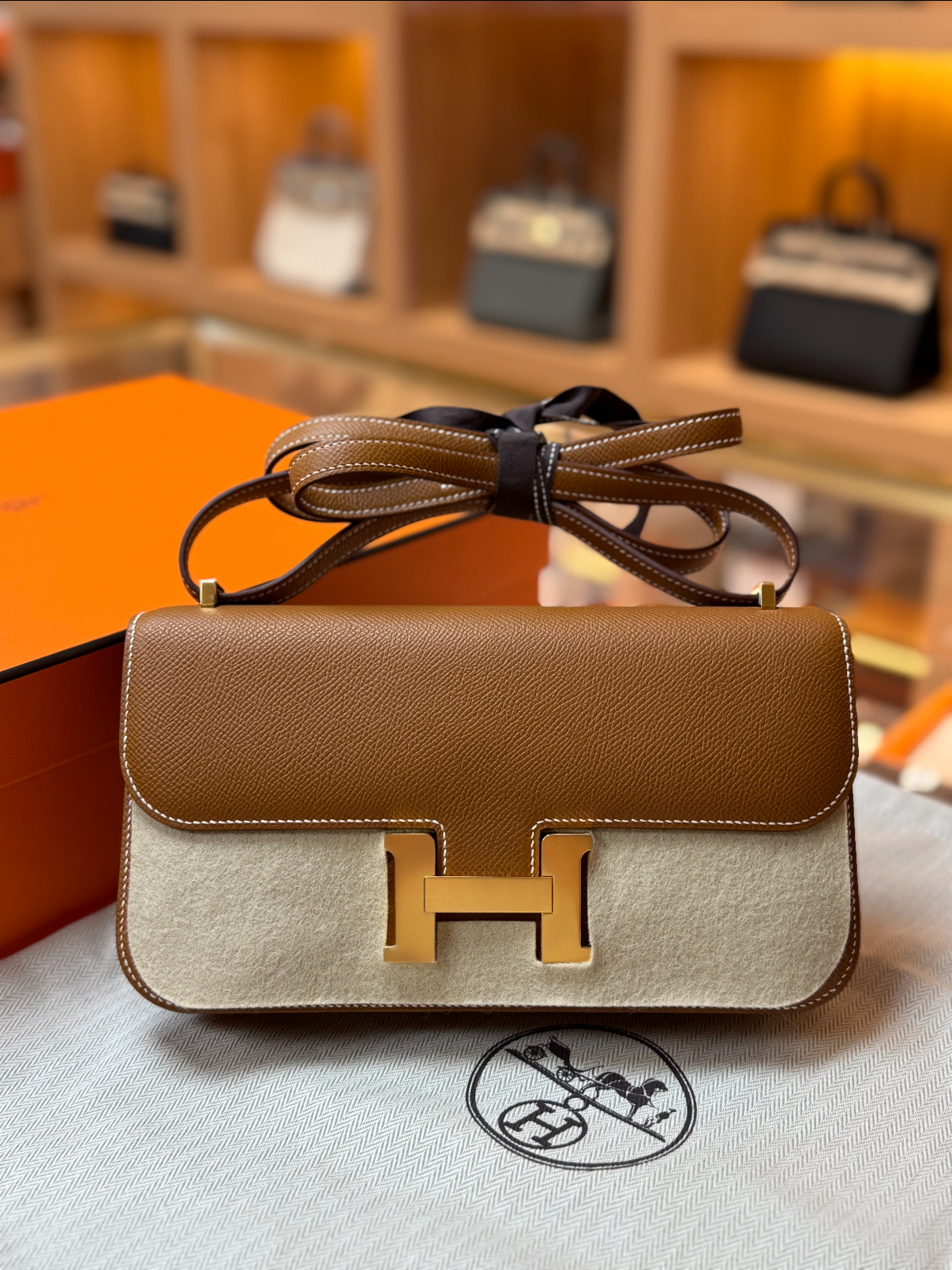 Constance gold brown gold buckle