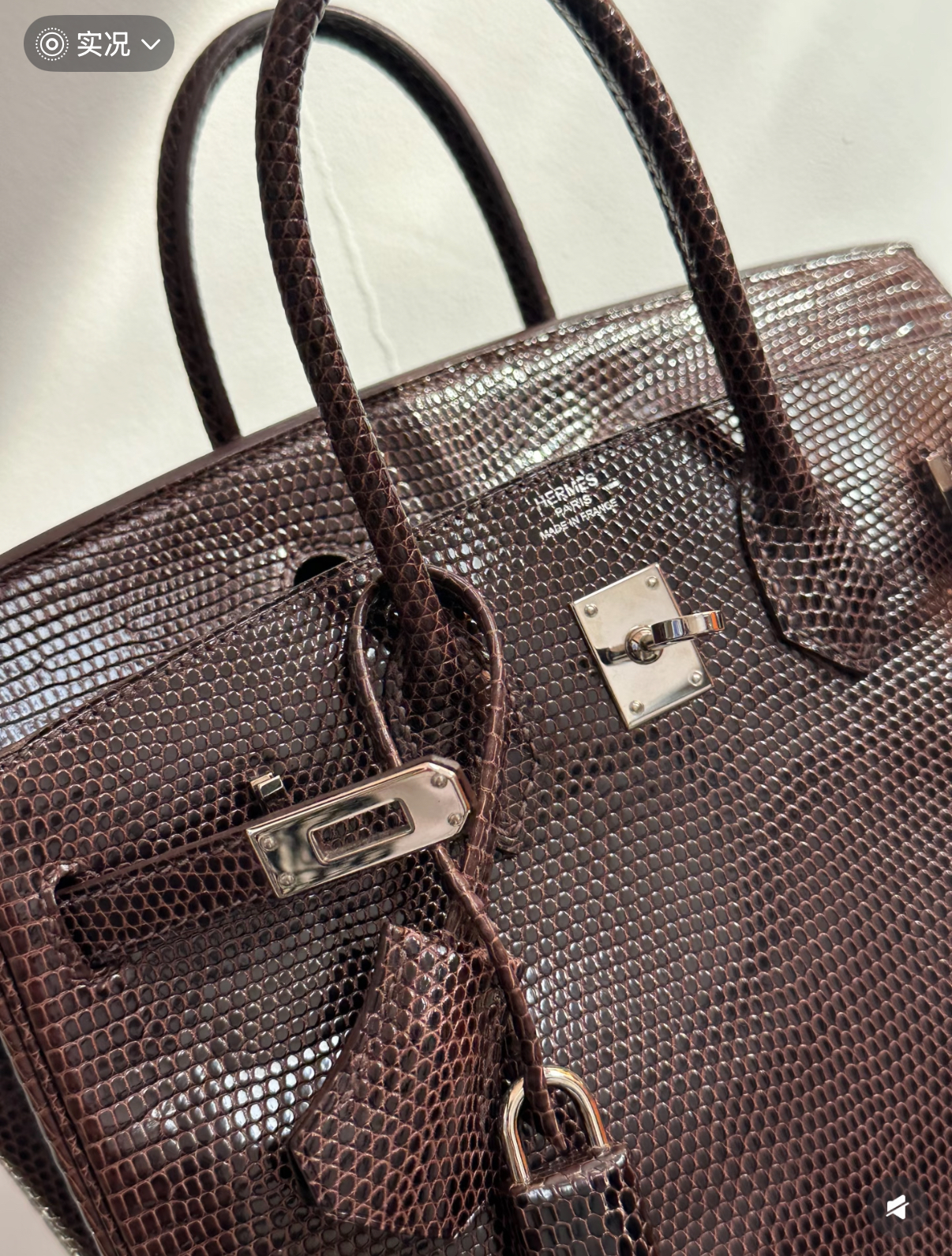 Birkin 25-35 brown lizard leather custom