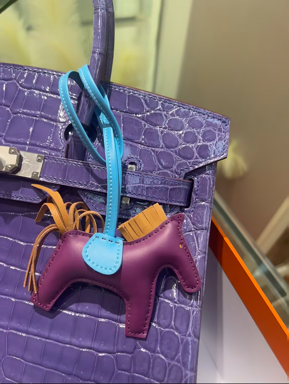 Birkin 25-35 Lavender Crocodile Skin Custom