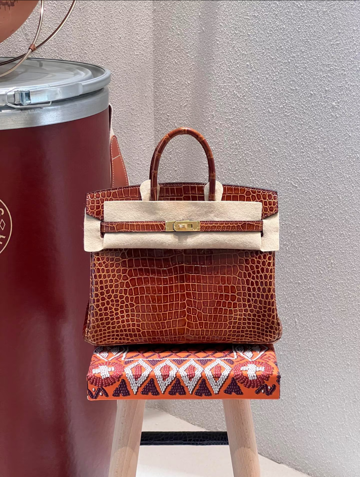 Birkin 25-35 Honey Brown Crocodile Leather Custom