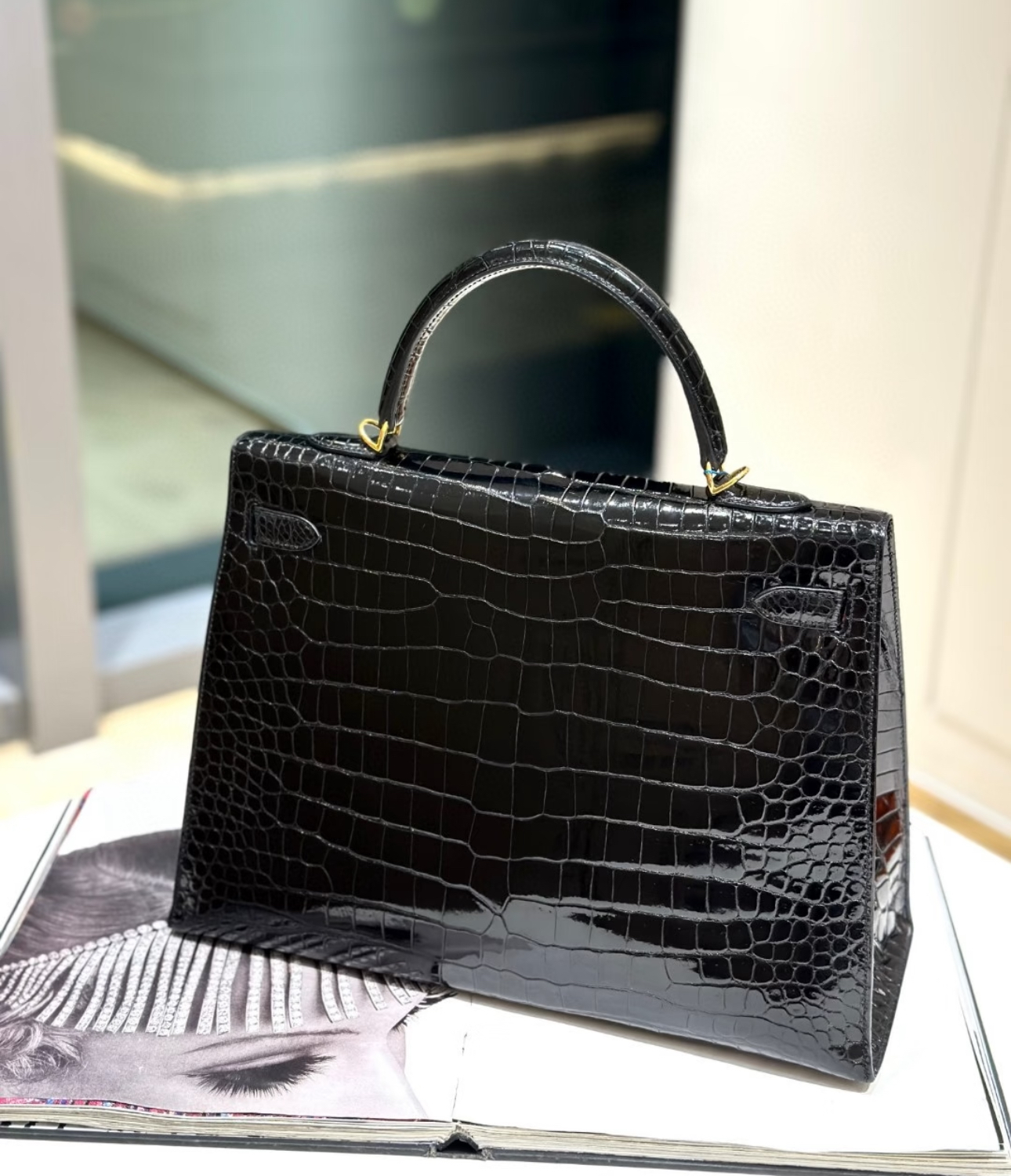 Kelly 35 crocodile skin