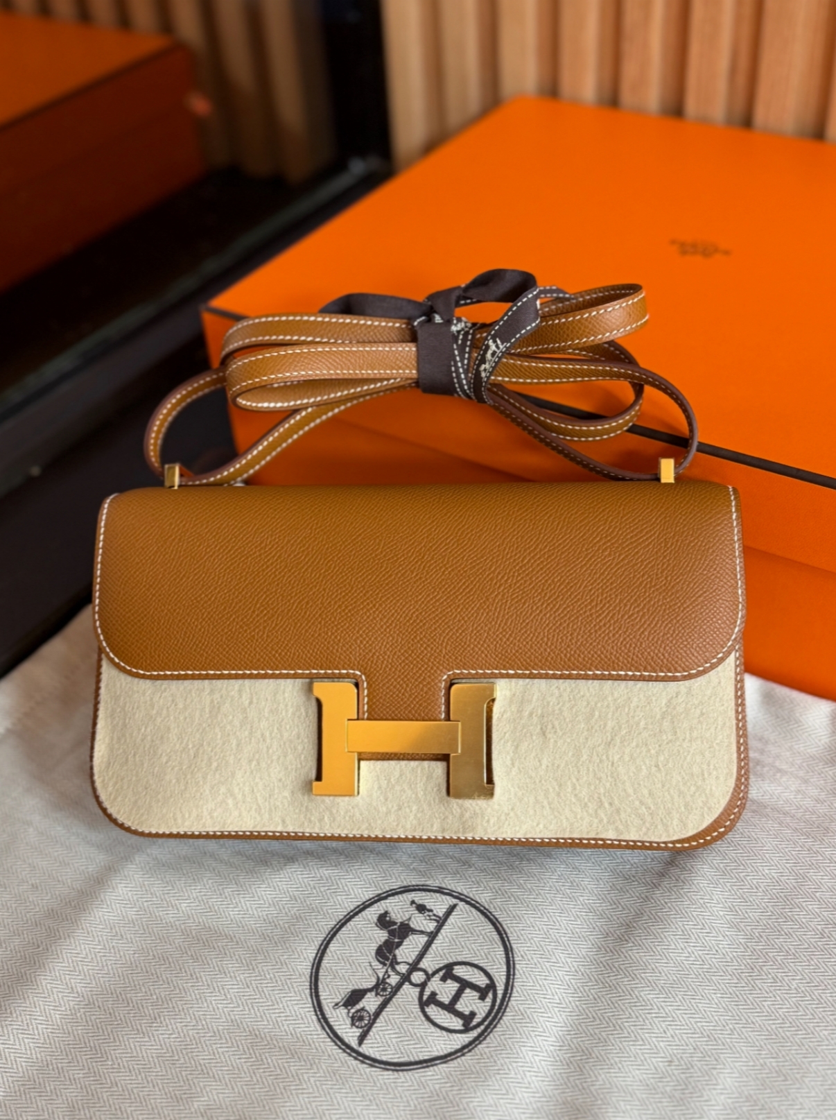 Constance gold brown gold buckle