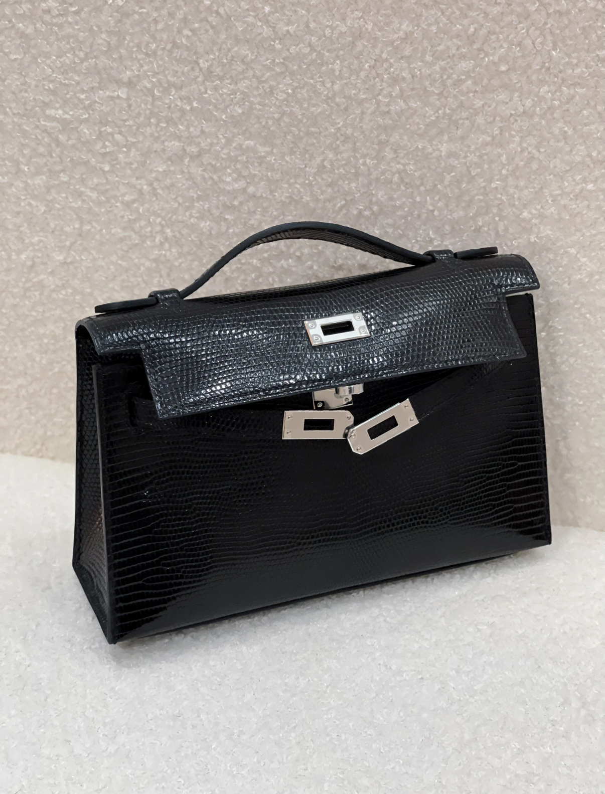 Kelly Mini 1 black lizard leather custom