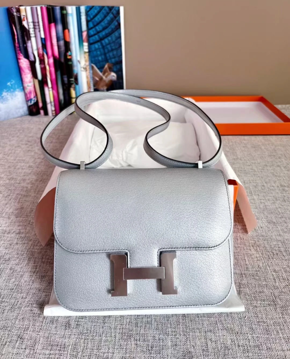 Constance 19 Olympic Silver Goatskin Custom