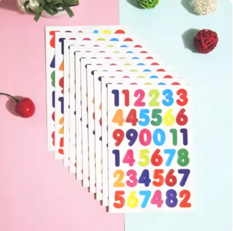Alphabet & Number Stickers - Colorful Self-Adhesive A-Z 0-9 Labels for Kids Learning