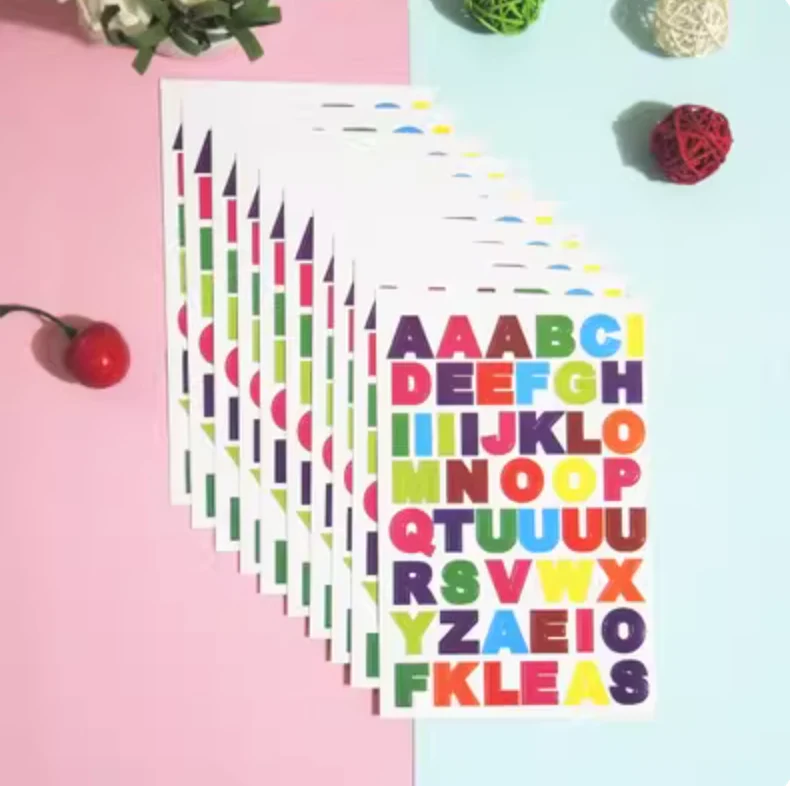 Alphabet & Number Stickers - Colorful Self-Adhesive A-Z 0-9 Labels for Kids Learning
